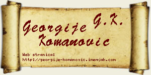 Georgije Komanović vizit kartica